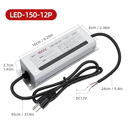 12 Volt LED Driver 150 Watts Waterproof IP68 Power Supply Low Voltage - Image 3