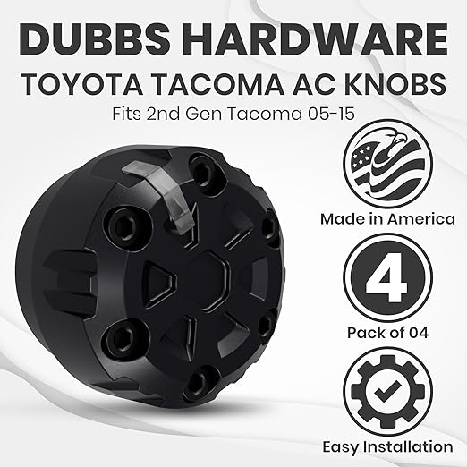 4 Pack - 2nd Gen Tacoma Accessories AC Knob Upgrade - 2005, 2015 Tacoma Climate - Image 3
