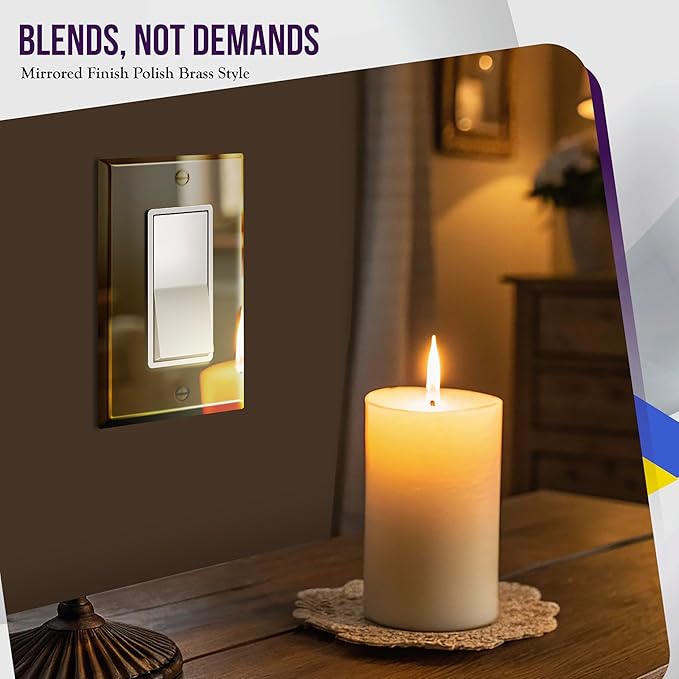 ENERLITES Decorator Switch or Outlet Metal Wall Plate, Stainless Steel Outlet - Image 3