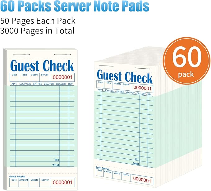 60 Pack/3000 Tickets Guest Checks Books - Image 2