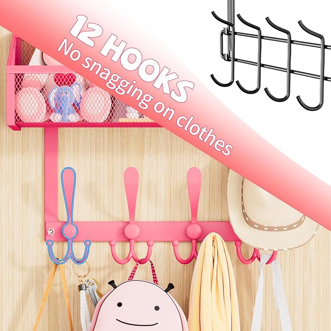 Kaiferty Over The Door Hooks Organizer, Coat Rack Over The Door Storage Hanger - Image 4