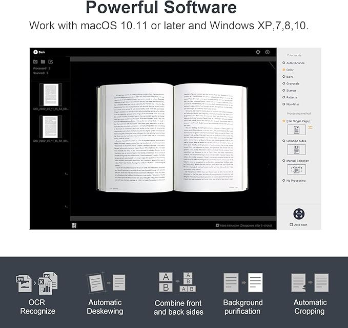 CZUR ET18 Pro Professional Document Scanner, 2nd Gen Auto-Flatten & Deskew Tech - Image 4