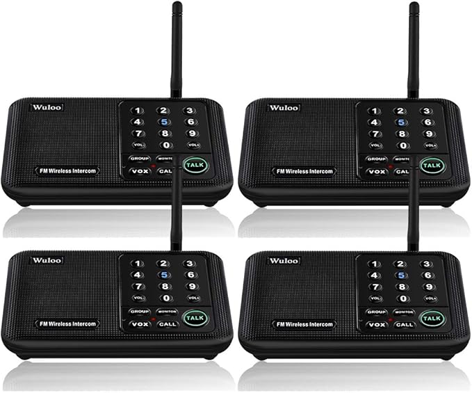 Wuloo Intercoms Wireless for Home 5280 Feet Range 10 Channel 3 Code, Wireless by Wuloo