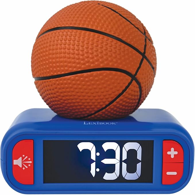 LEXiBOOK - Basketball - Basketball Nightlight Alarm Clock, Sounds and Melodies by Lexibook