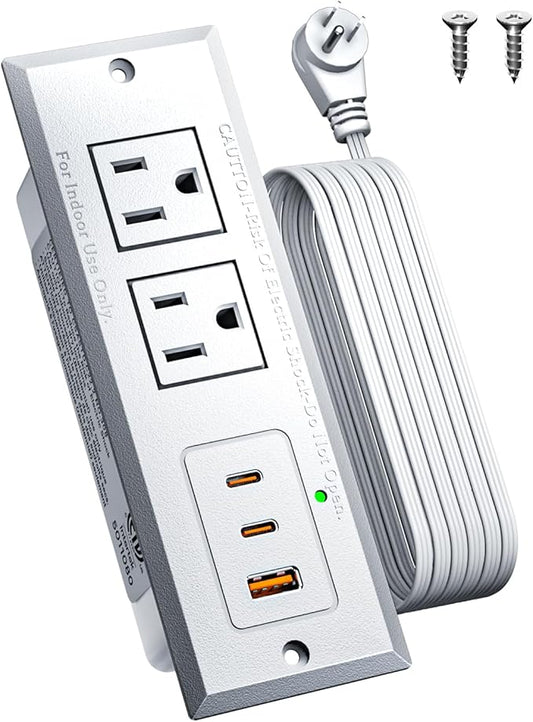Recessed Power Strip with 20W USB C Port, Fast Charging USB A Port Conference by DOACE