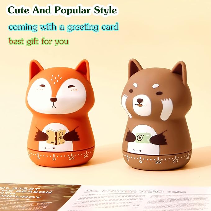 NUOSWEK Mechanical Kitchen Timer, Cute Animal Wind Up 60 Minutes Manual - Image 5