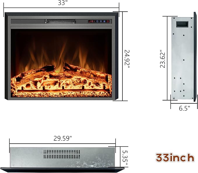 Trim Kit for 32.9" W x 24.9" H Electric Fireplace Inserts - Image 5