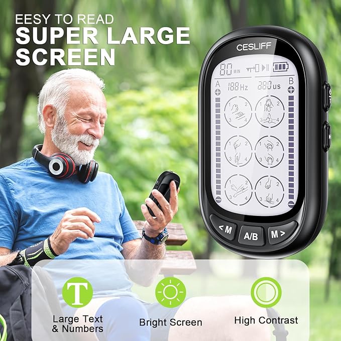 Dual Channel TENS EMS Unit 24 Modes 36 Levels, Upgraded Large Screen Intensity - Image 4