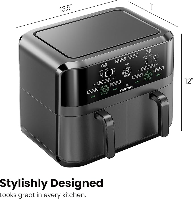 Chefman 6 Quart Dual Basket Air Fryer - Image 9