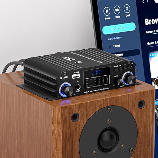 Facmogu S-288 4 CH Bluetooth 5.0 Home Audio Amplifier, RMS 45Wx4, Max 600W HiFi - Image 8