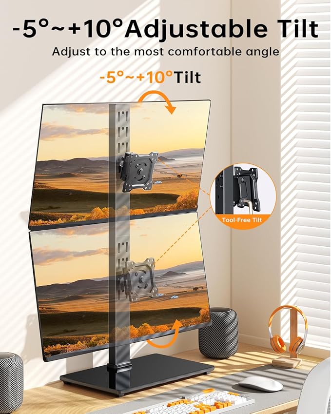 Dual Monitor Stand, FreeStanding Desk Stand - Image 5