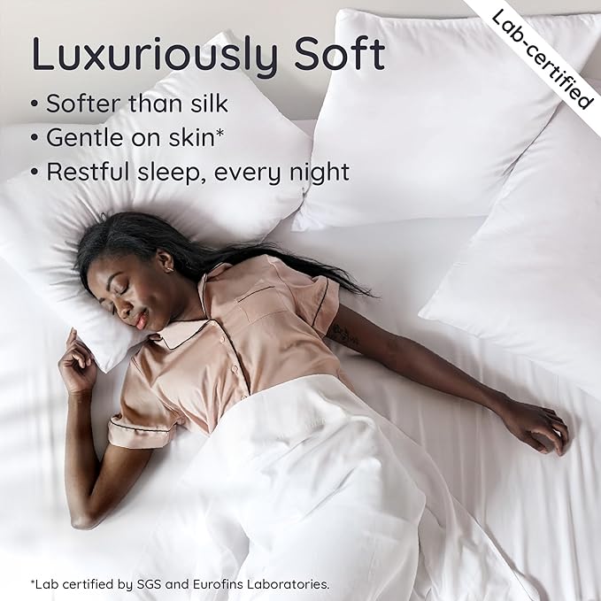 Bambaw King White Fitted Sheet Only, 100% Viscose Derived from Bamboo Sheet - Image 4
