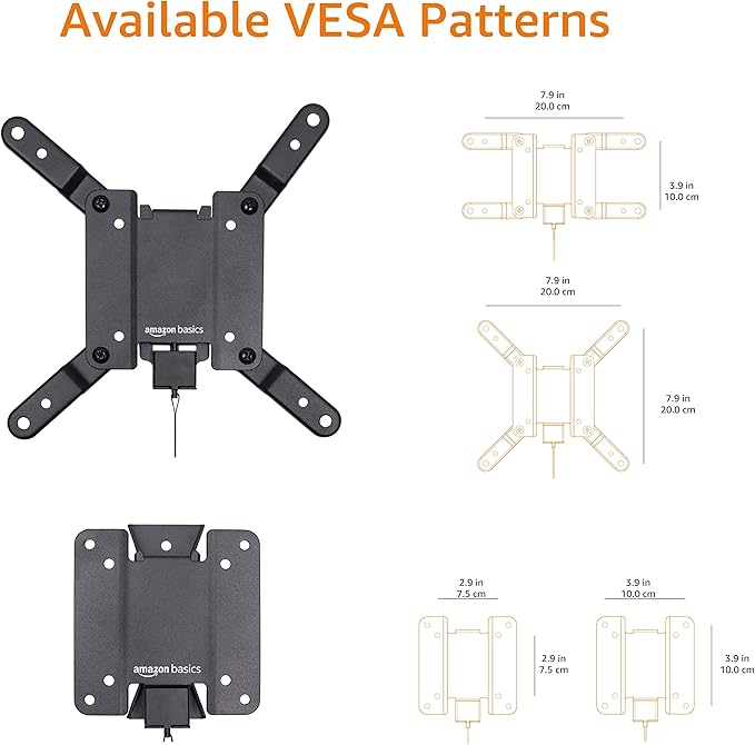 Amazon Basics Fixed Flat TV Wall Mount fits 12 to 40 inch TVs and VESA 200x200 - Image 5