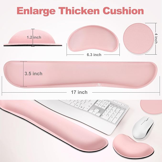 Gimars Upgrade Cleanable PU Leather Keyboard Wrist Pillow Rest Pad, Enlarge - Image 6