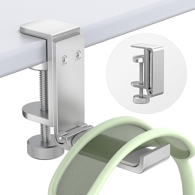 Headphone Stand for Desk – Aluminum Under Desk Headset Stand by Daugee