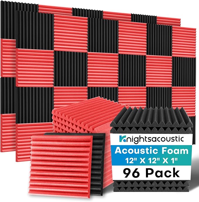 96 Pack Sound Proof Foam Panels by Knightsacoustic