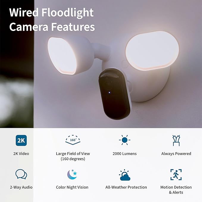 Arlo Wired Floodlight Camera, Home Security Camera - Image 2