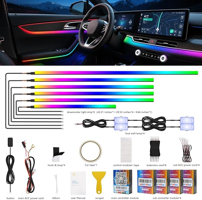 2026 Upgraded Interior Car LED Strip Lights, Acrylic LED Lights - Image 2