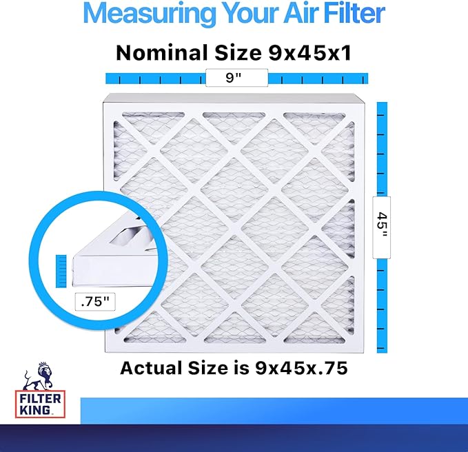 Filter King 9x45x1 Air Filter | 4-PACK | MERV 8 HVAC Pleated A/C Furnace - Image 2