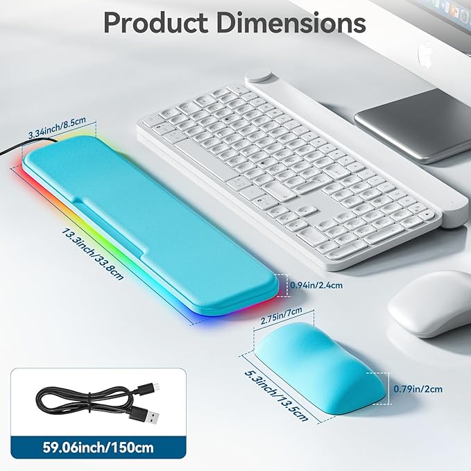 2-in-1 Heated Wrist Rest Set, Ergonomic Memory Wrist Pad - Image 8