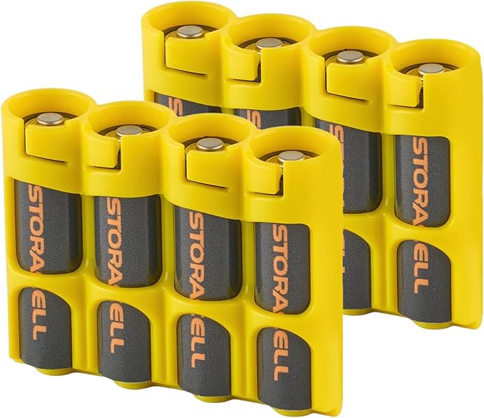 AA Battery Storage Caddy by Storacell, Holds 4 Batteries by Storacell