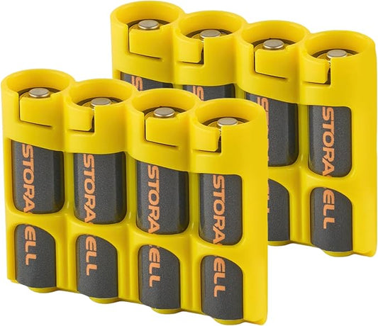 AA Battery Storage Caddy by Storacell, Holds 4 Batteries by Storacell
