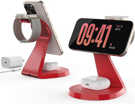 3 in 1 Charging Station for Apple Devices, Mag-Safe Charger Stand Fast Charging