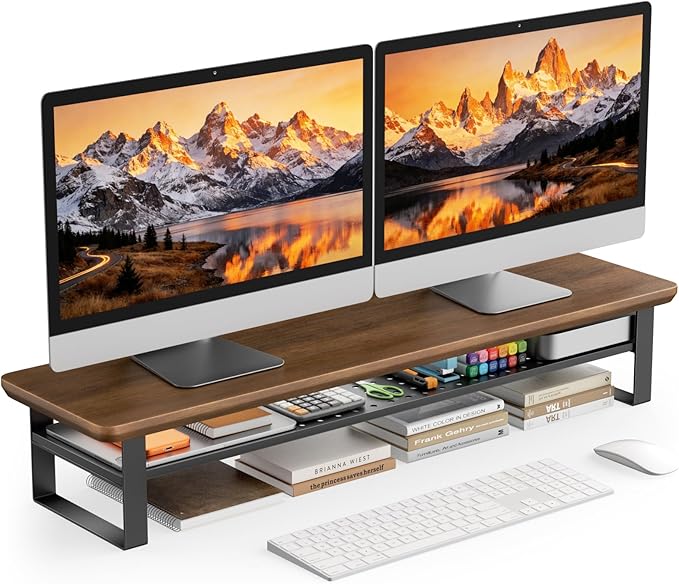 NestNeat Dual Monitor Stand, 35.4 Inch Monitor Stand Riser by NestNeatHome