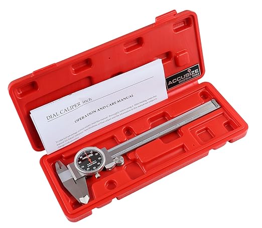 Accusize Industrial Tools 0-6" x 0.001" Dial Caliper, Stainless Steel in Fitted by AccusizeIndustrialTools