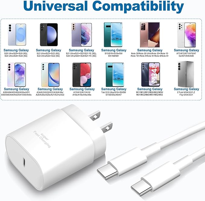 Super Fast Chargers for Samsung S25 Ultra, 25W Type C Charger Fast Charging - Image 3