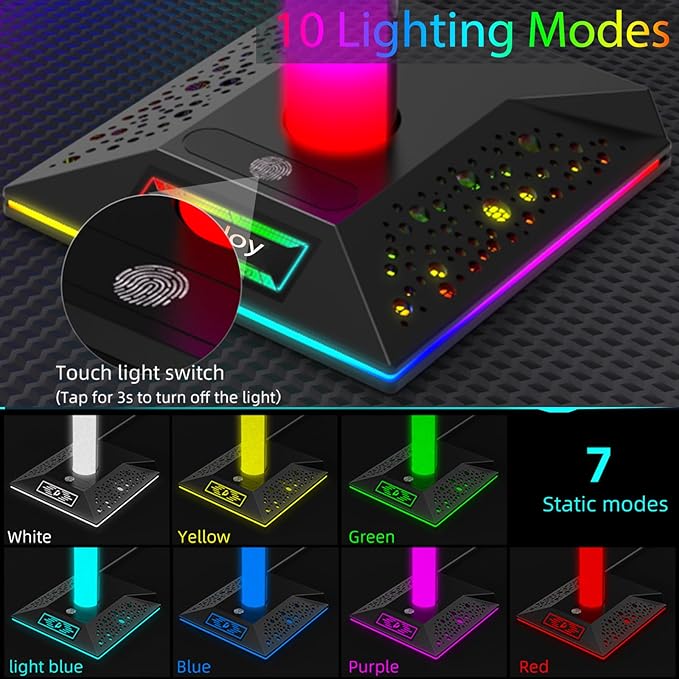 CybJoy RGB Headset Stand, Gaming Controller Stand - Image 4