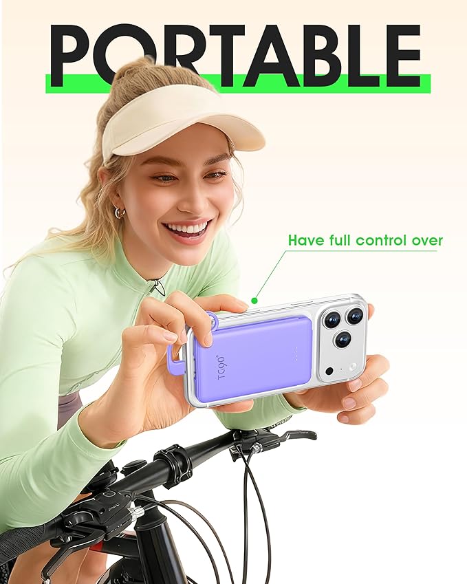 TG90° 5000mAh Portable Charger Built-in AC Wall Plug and Cables, Pocket Size - Image 7