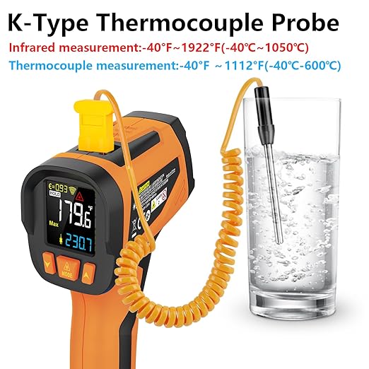 TEMIRUP Infrared Thermometer High Temperature Gun -40℉ to 1922℉, 30:1 Pyrometer - Image 2