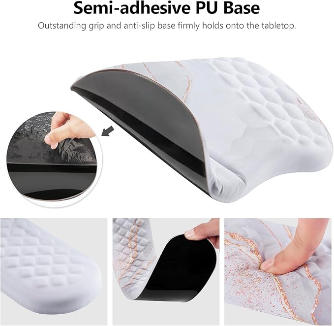 Mouse Pad Wrist Support, Laokiiy 2 in1 Keyboard Wrist Rest+ Ergonomic Mouse Pad - Image 4