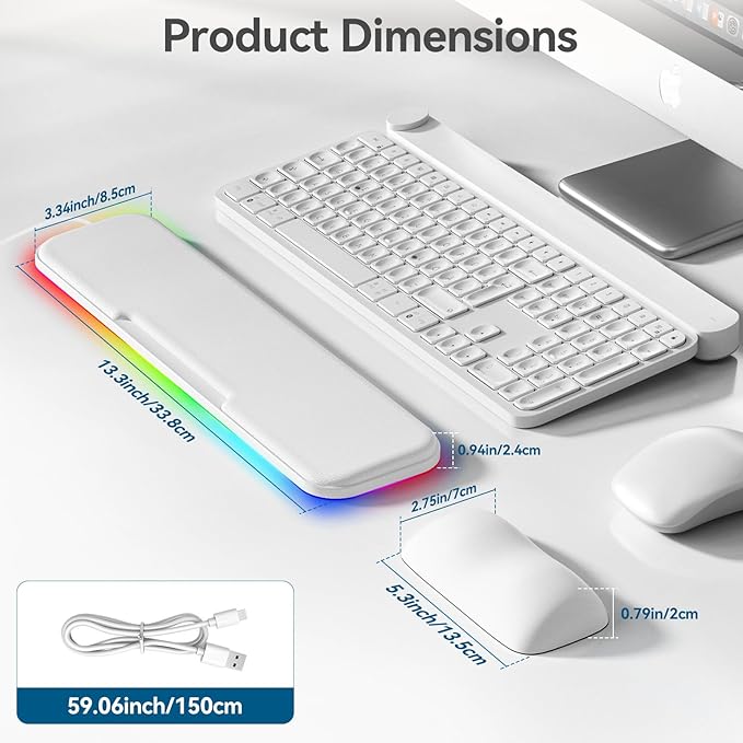 KONDOUND 2-in-1 Heated Wrist Rest Set, Ergonomic Memory Wrist Pad - Image 8