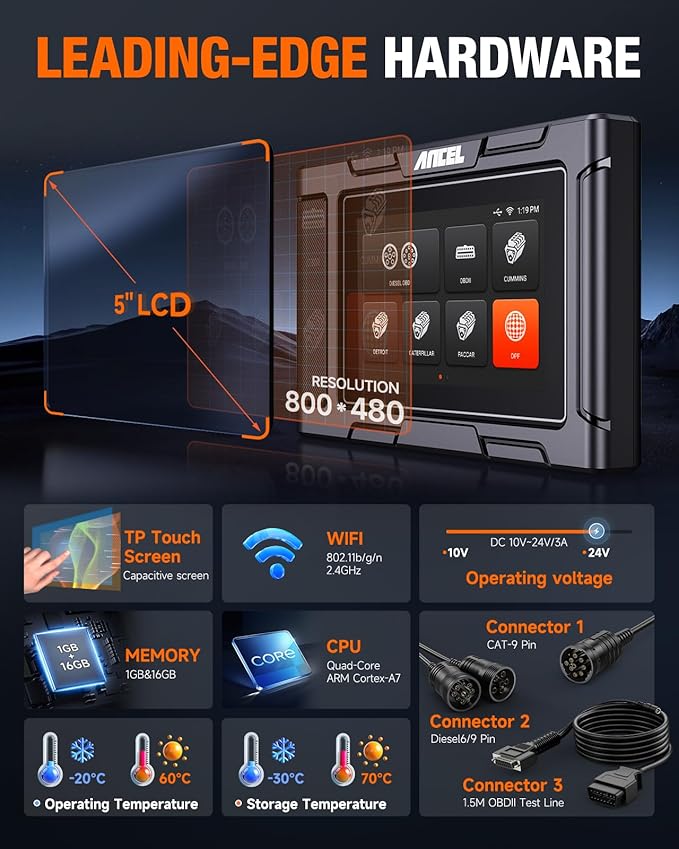 ANCEL HD3400 Pro Heavy Duty Truck Scanner | DPF Regeneration, Lifetime Free - Image 8