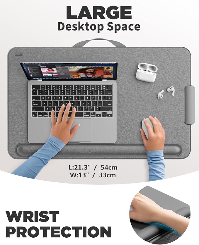 SAIJI Lap Desk with Cushion, Computer Laptop Stand, Lap Laptop Table, Built-in - Image 2