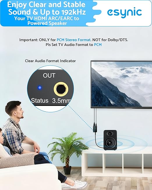eSynic 7 FT Long eARC/ARC Audio Extractor-Plug & Play-Only Work - Image 5