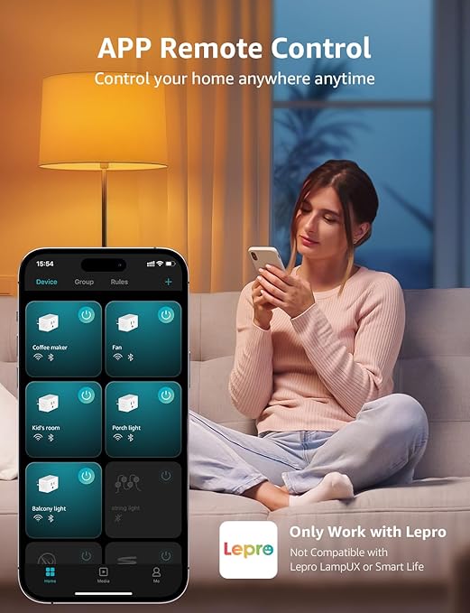 Lepro P1 Smart Plug Mini 15A, WiFi Outlet Plugs Compatible - Image 4