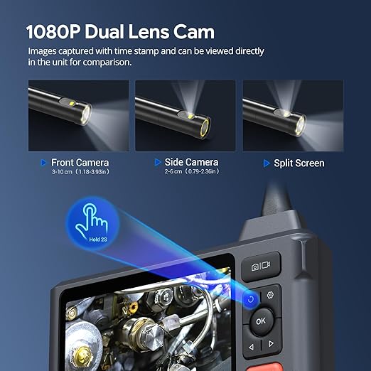 50FT Sewer Inspection Camera, DEPSTECH 1080P Dual Lens Endoscope - Image 5