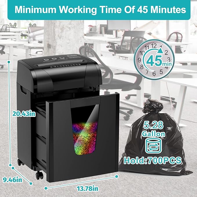 Woolsche Paper Shredder, 18-Sheet Cross Cut - Image 5