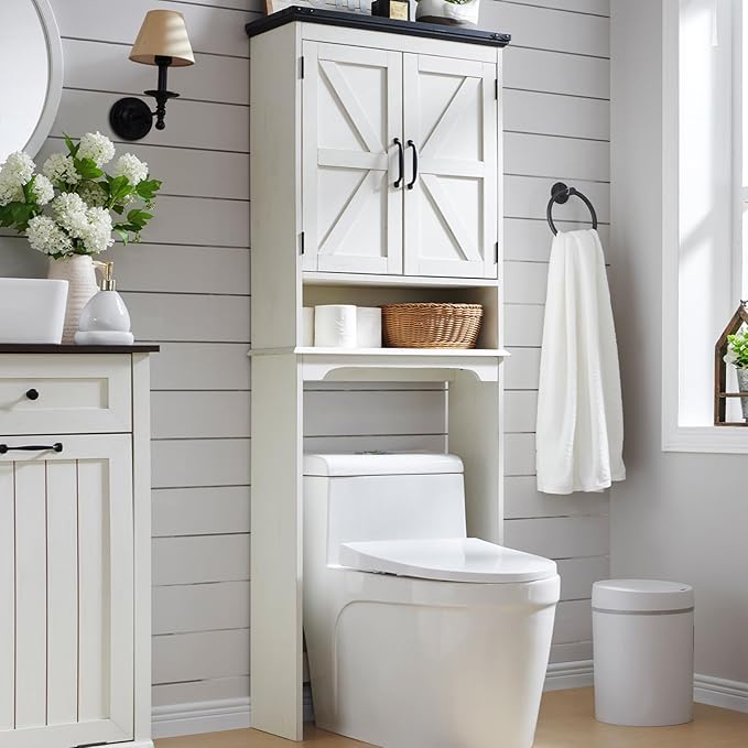 ACCOHOHO Over The Toilet Storage Cabinet, Farmhouse Bathroom Cabinet by ACCOHOHO