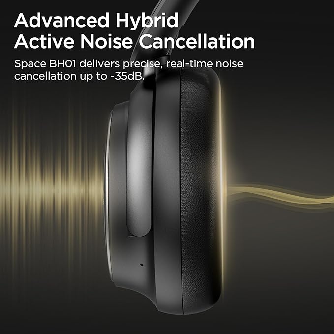 Hybrid Active Noise Cancelling Headphones: Wireless Over Ear Bluetooth 6.0 - Image 5
