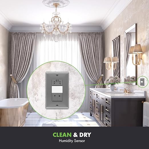 TOPGREENER Humidity Sensor Switch, Dual Tech Humidity PIR Motion Sensor Switch - Image 4