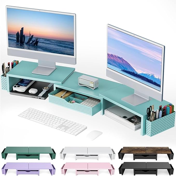 gianotter Dual Monitor Stand Riser, Desk Organizer by gianotter