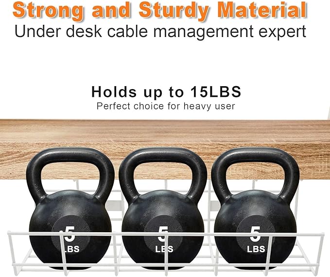 Under Desk Cable Management- 6 Pack Cord Organizer. Metal Wire Cable Management - Image 4