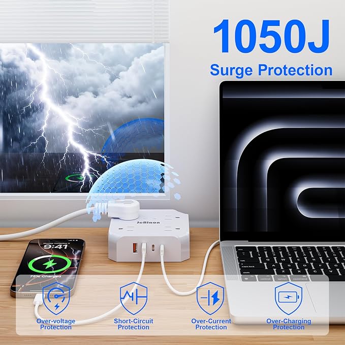 Surge Protector Power Strip, 8 Outlets - Image 5
