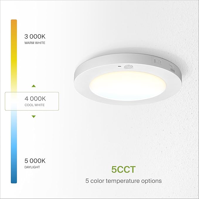 ASD LED 7" Round Flush Mount Ceiling Light Fixture, Low Profile Surface - Image 4