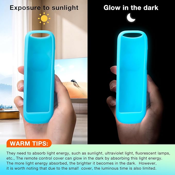 Cover-Case-for-Roku-Remote, Glow-in-The-Dark Silicone Protective Sleeve Skin - Image 6