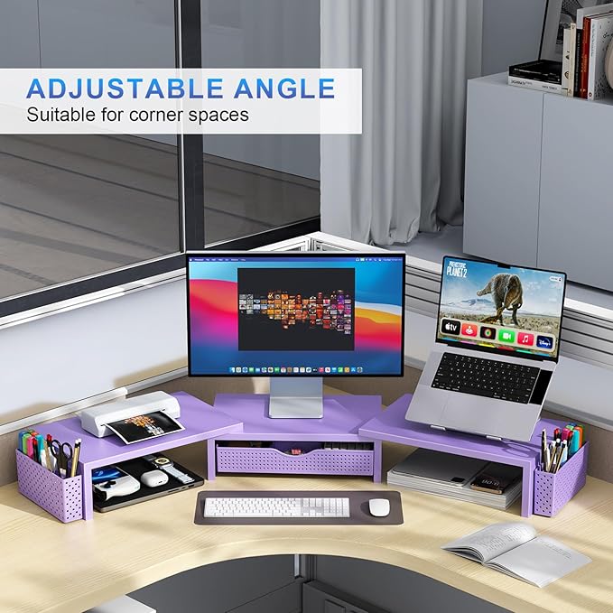 gianotter Dual Monitor Stand Riser, Desk Organizer - Image 3